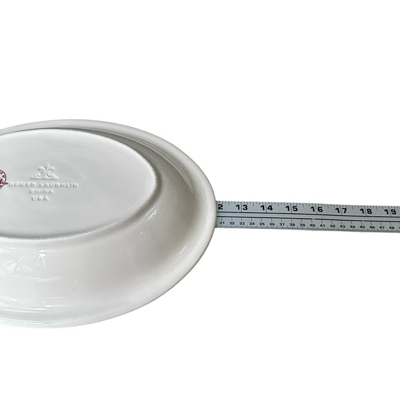 Pipestone Cow Camp Vegetable Bowl 12" Cowboy Horse Scene Oval Buckeye Blake - Picture 8 of 8